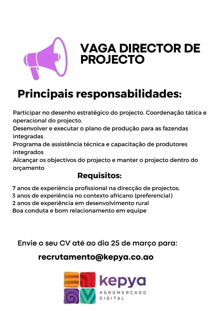 VAGA PARA DIRECTOR DE PROJECTO
