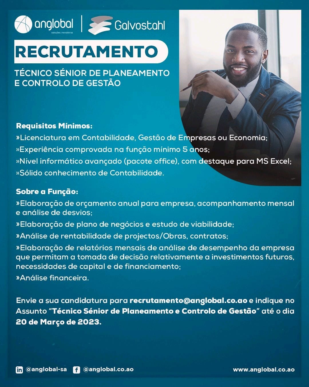 Vaga para Técnico  Sénior de Planeamento e Controlo de Gestão