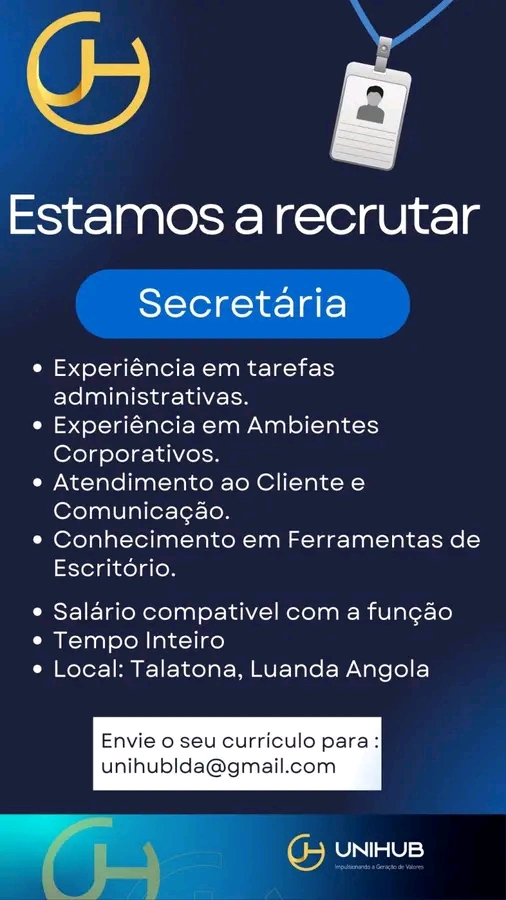 VAGA PARA SECRETÁRIA 
