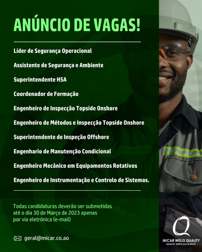 DEZ (10) VAGAS DISPONÍVEIS NA MICAR WELLS QUALITY 
