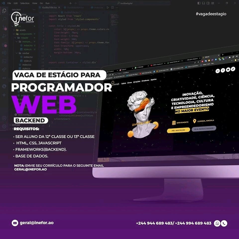 OPORTUNIDADE DE ESTÁGIO PARA PROGRAMADOR