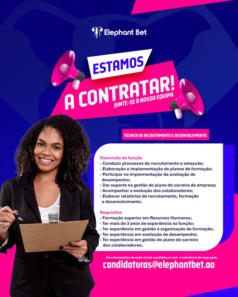 Vaga para Técnica de Recrutamento e Desenvolvimento