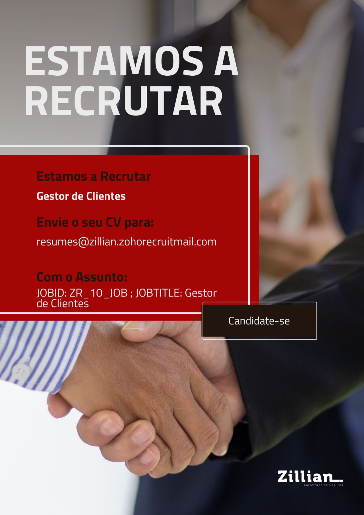 Vaga para Gestor de Clientes na Zillian Angola