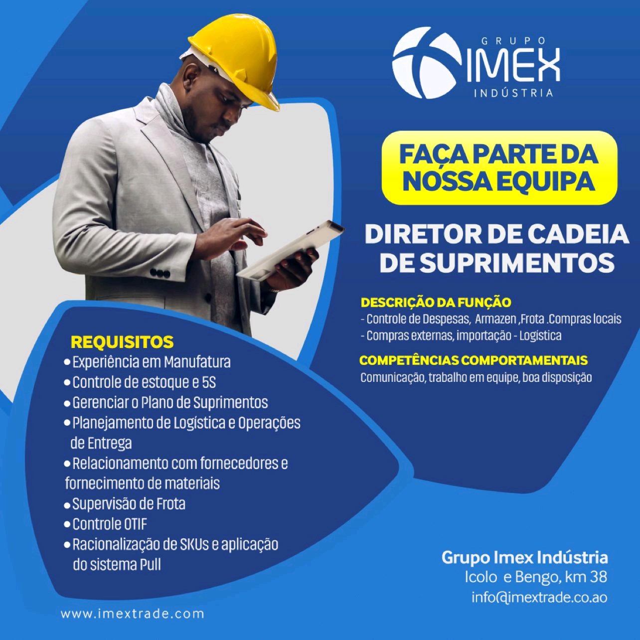 VAGA PARA DIRECTOR DE CADEIA DE SUPRIMENTOS 