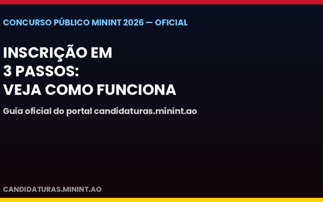 Inscrição no concurso do MININT em três passos: veja como é feita no portal oficial