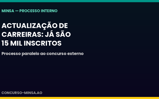 MINSA lança processo interno de actualização de carreiras paralelo ao concurso externo 2026