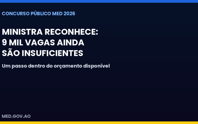 Ministra da Educação reconhece: 9.000 vagas ainda são insuficientes para o sector